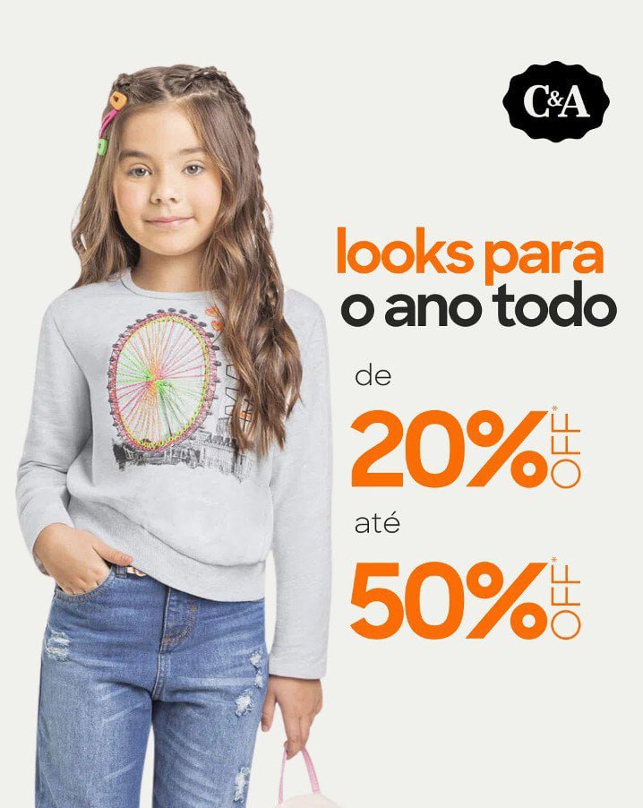 Seleção de produtos de 20% até 50% de desconto.