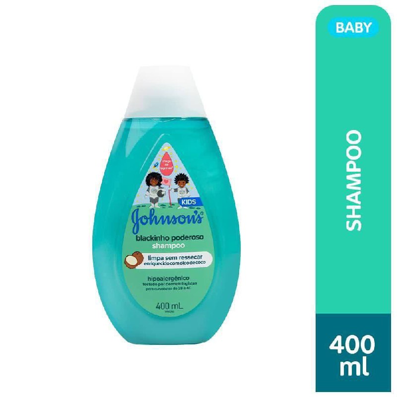 Shampoo Infantil Para Cabelos Crespos JOHNSON'S Blackinho Poderoso, 400ml