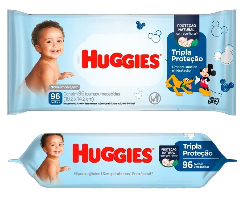 Toalhas Umedecidas Huggies Tripla Proteção 96 unidades