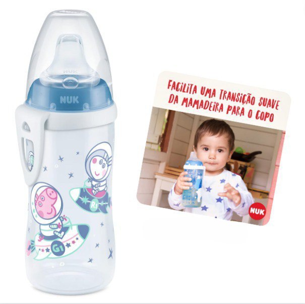 Copo Antivazamento Active Cup Peppa Pig NUK 300ml - Azul