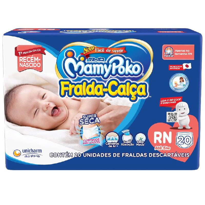 Fralda-Calça MamyPoko RN - 20 Unidades