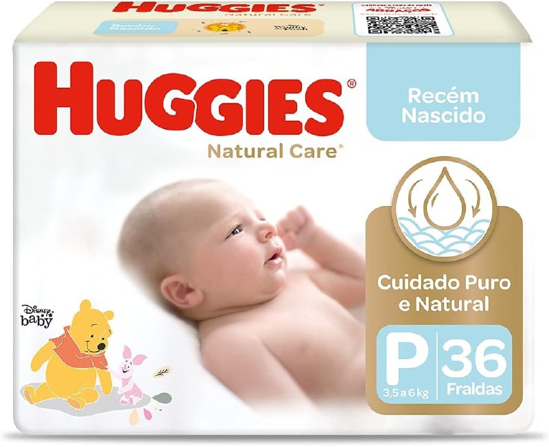 Fralda Huggies Natural Care P 36 unidades