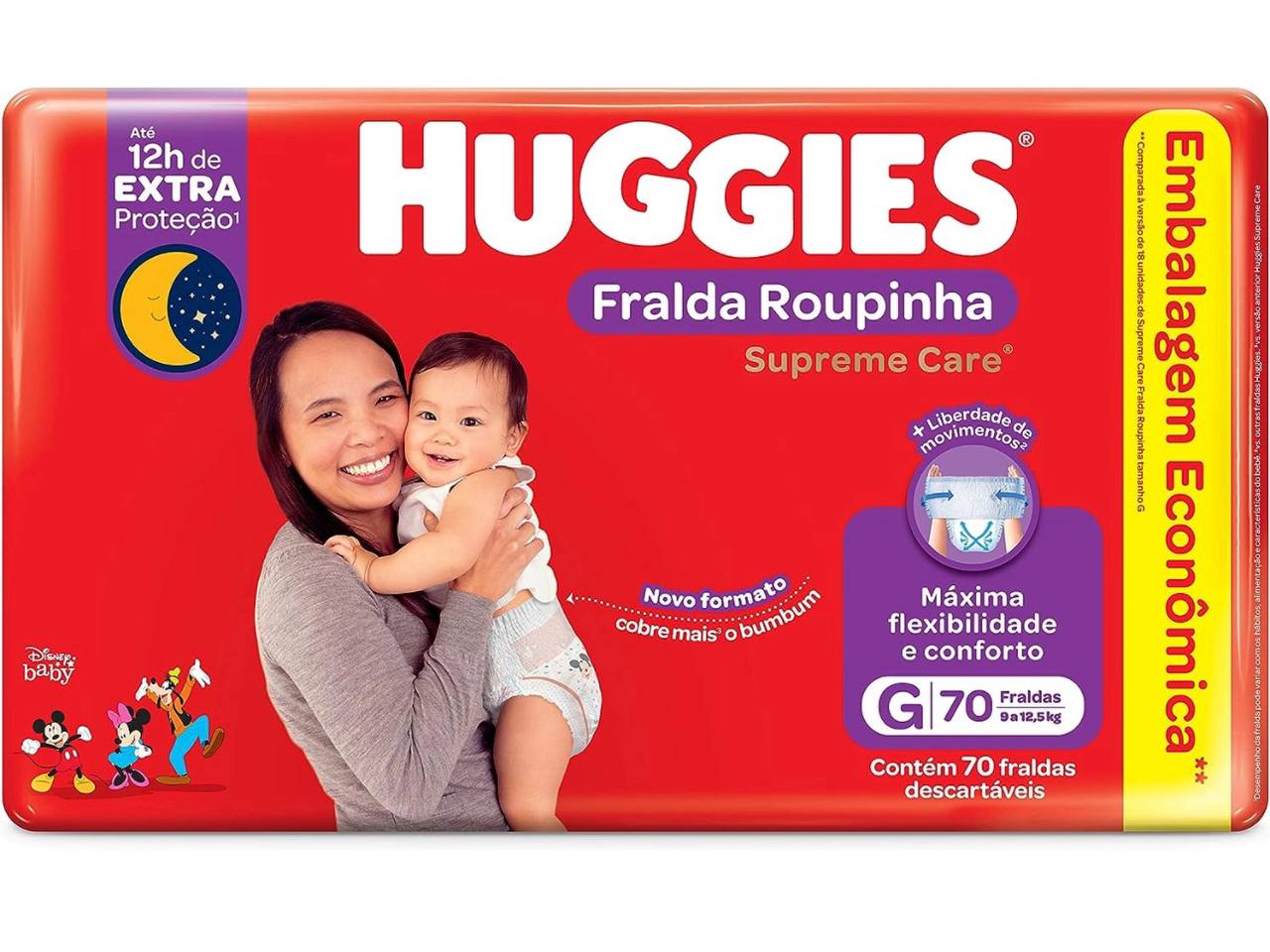 Fralda Huggies Supreme Care Roupinha G 70 unidades