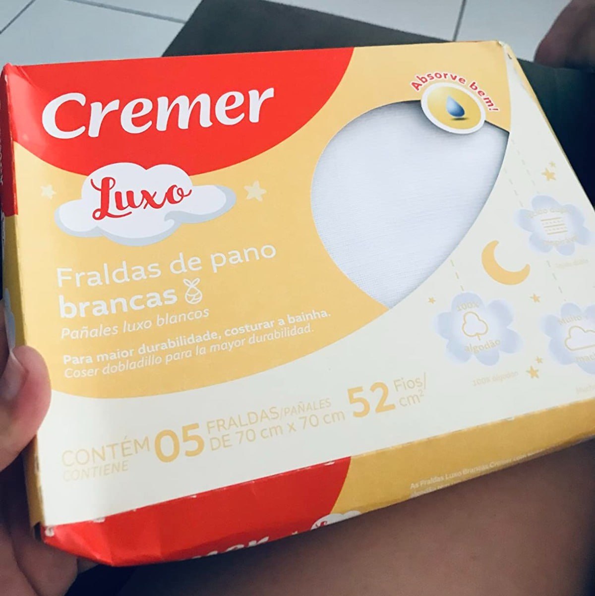 Fralda Luxo Branca Cremer 5 Unidades
