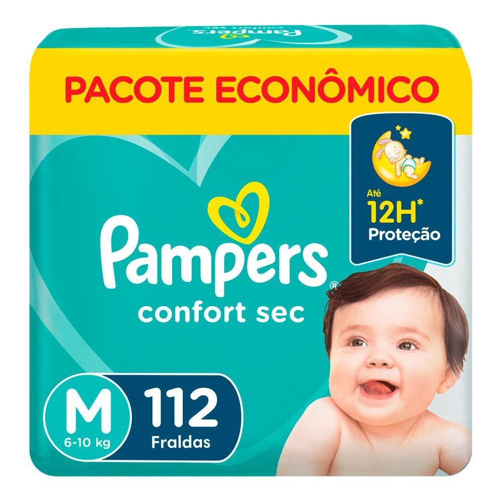 Fralda Pampers Confort Sec Tamanho M 112 Unidades