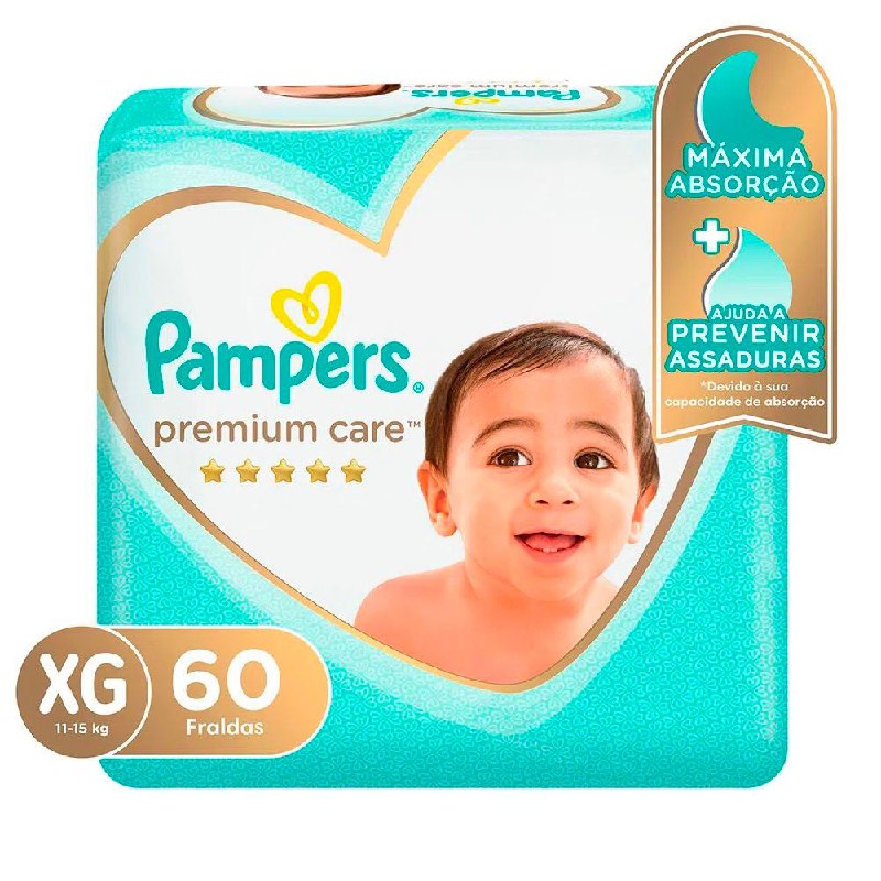 Fralda Pampers Premium Care Xg Com 60 Unidades Em Promoção No Mamãe