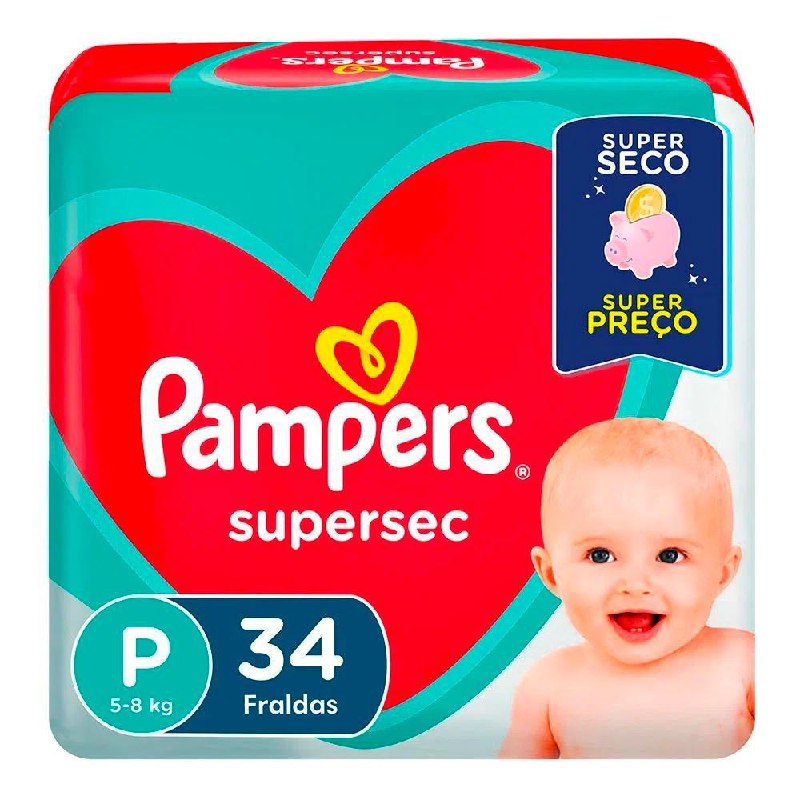 Fralda Pampers Supersec P 34 unidades