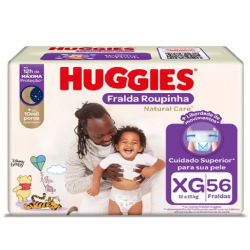 Fralda Roupinha Huggies Natural Care Hiper Tamanho Xg Com 56 Unidades