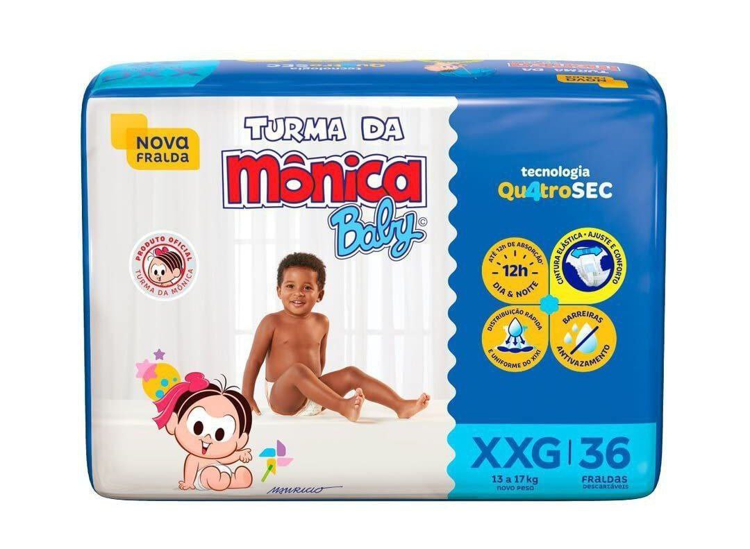 Fralda Turma da Monica Baby Mega XXG 36 Unidades