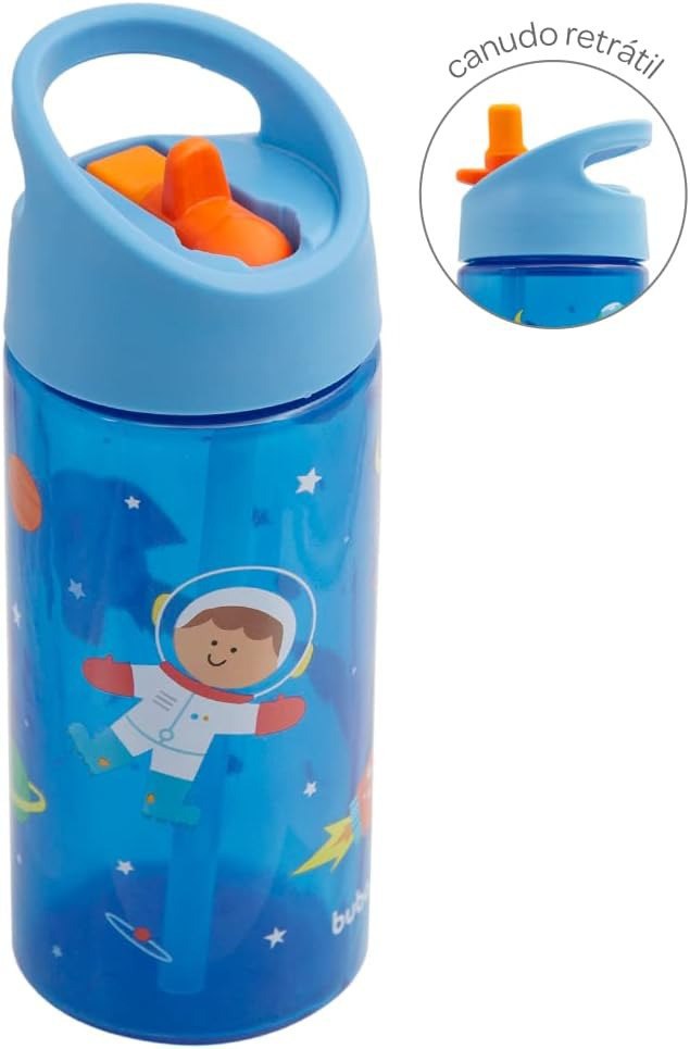 Garrafinha Aventuras Astronauta, Buba, 400ml, Azul