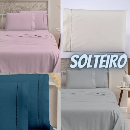 Jogo de Lençol Solteiro 400 Fios 2 Peças Percal 100% Toque Macio - Casa Conforto