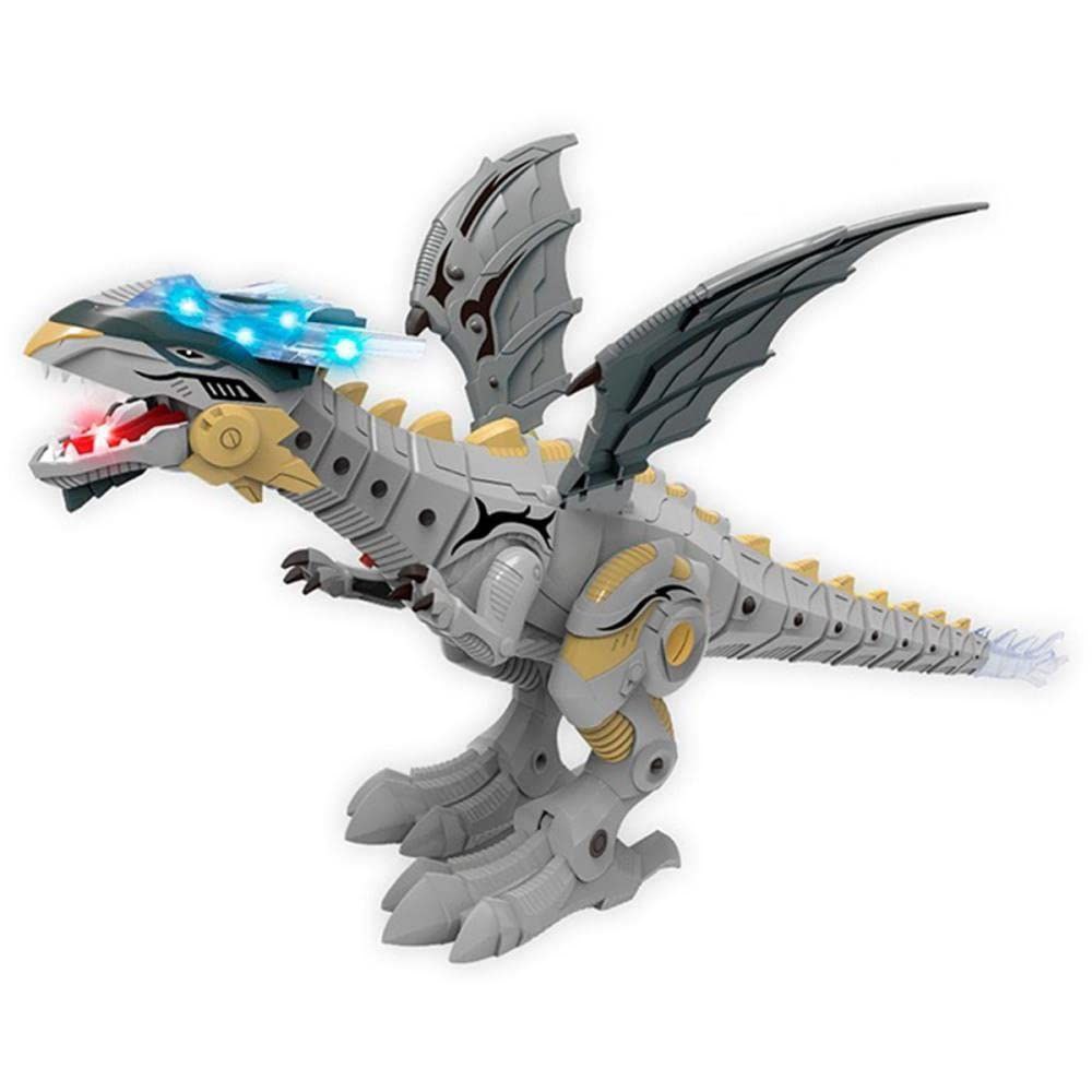 Jurassic Fun Metal Dragon Cinza com Luz e Som Multikids - BR1673