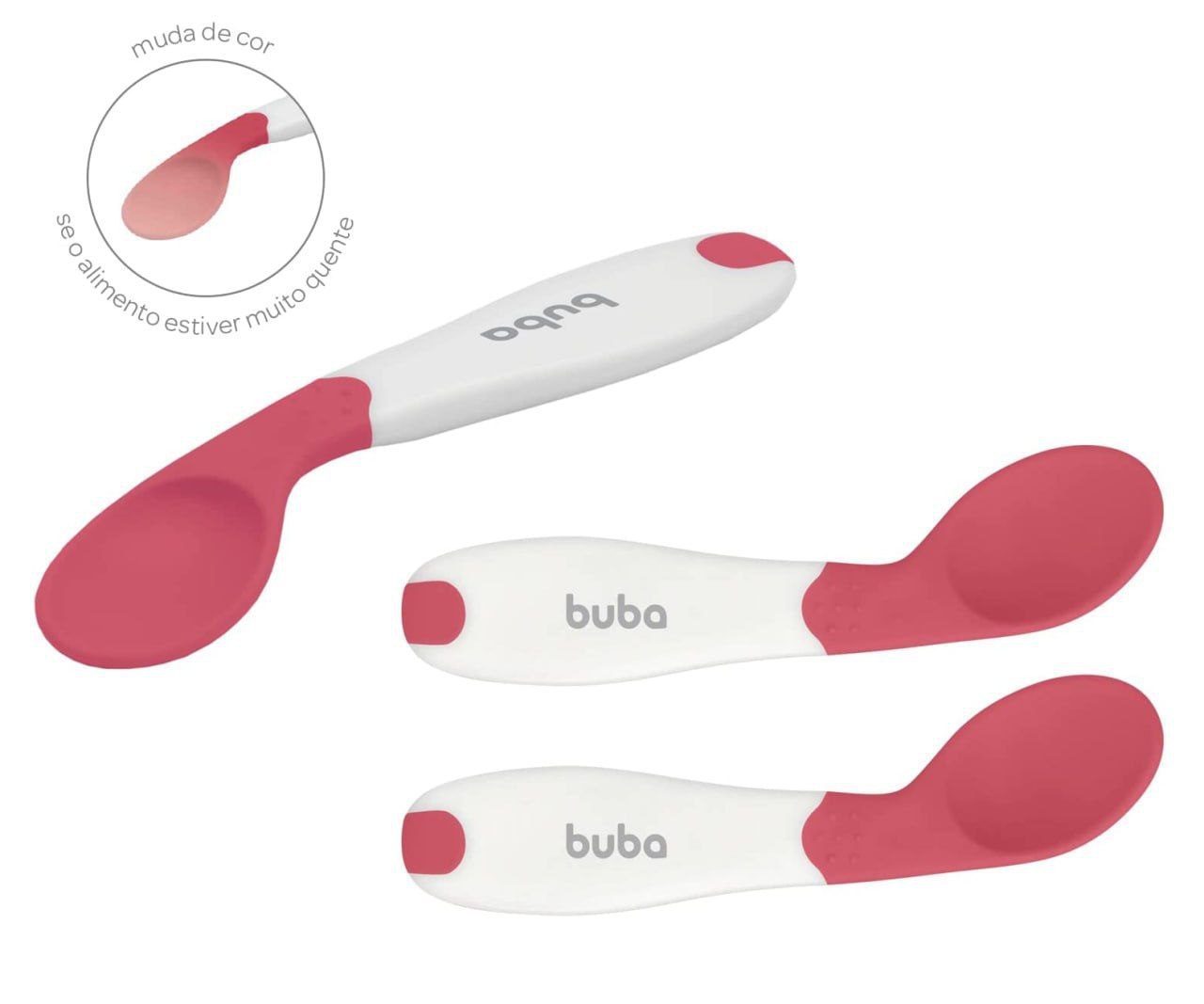 Kit Colher de Treinamento Termossensível - Rosa