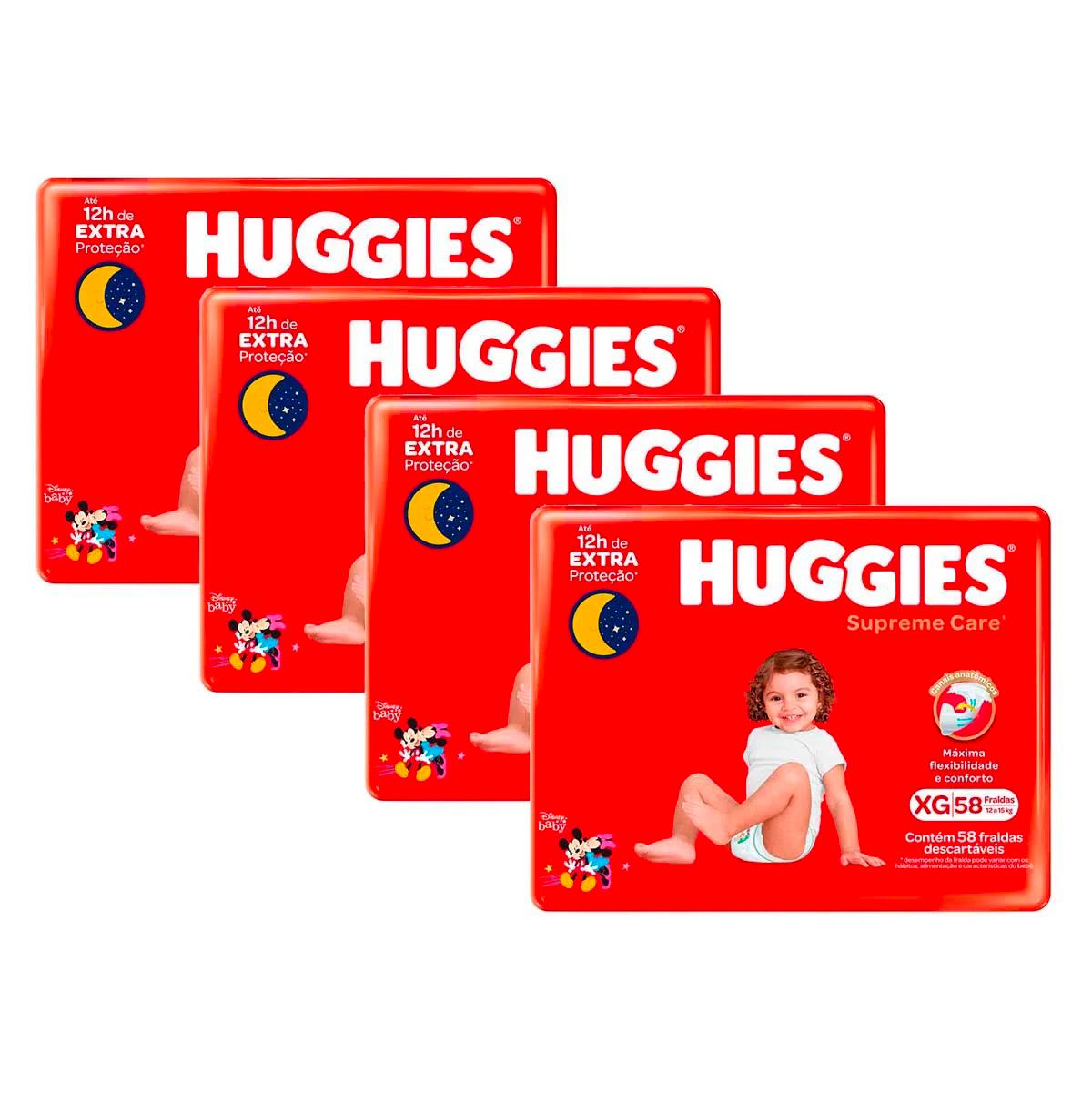 Kit de Fraldas Huggies Hiper Supreme Care