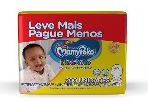 Lenço Umedecido MamyPoko Dia&Noite, 200 unidades