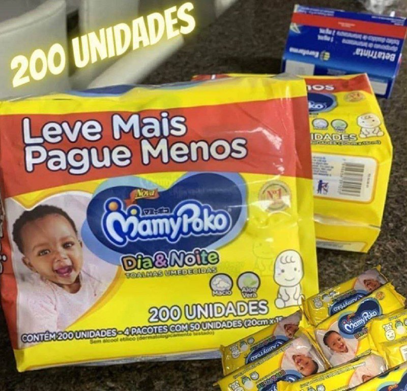 Lenço Umedecido MamyPoko Dia&Noite, 200 unidades (4 pacotes de 50 un cada)