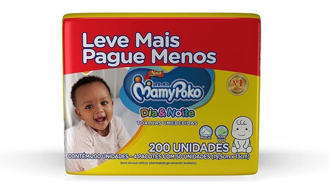 Lenço Umedecido MamyPoko Dia&Noite, 200 unidades