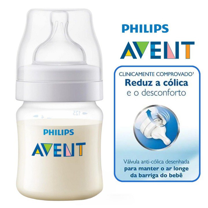 Mamadeira Anti-colic Transparente 125ml, Philips Avent