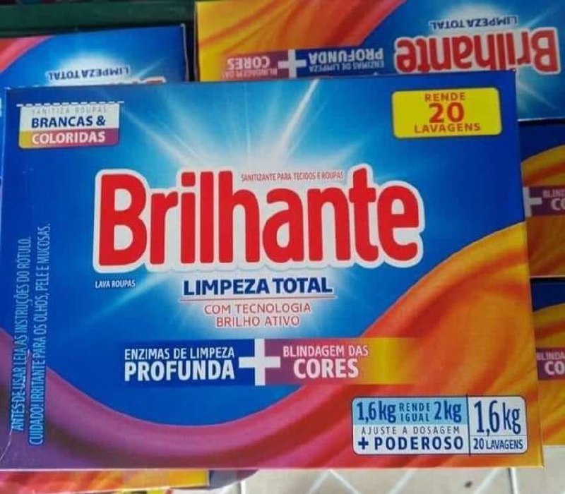 Sabão em Pó Brilhante Limpeza Total 1,6kg