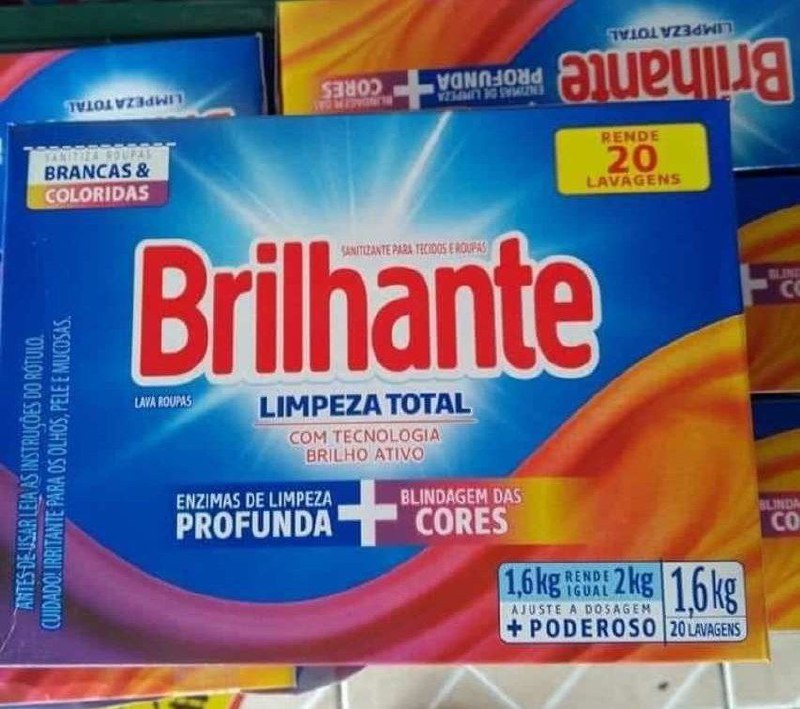 Sabão em Pó Brilhante Limpeza Total 1,6kg