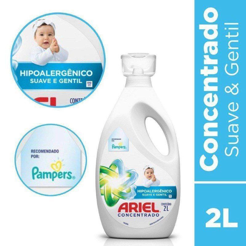 Sabão Líquido Ariel Concentrado Suave e Gentil para Roupa de Bebê 2L