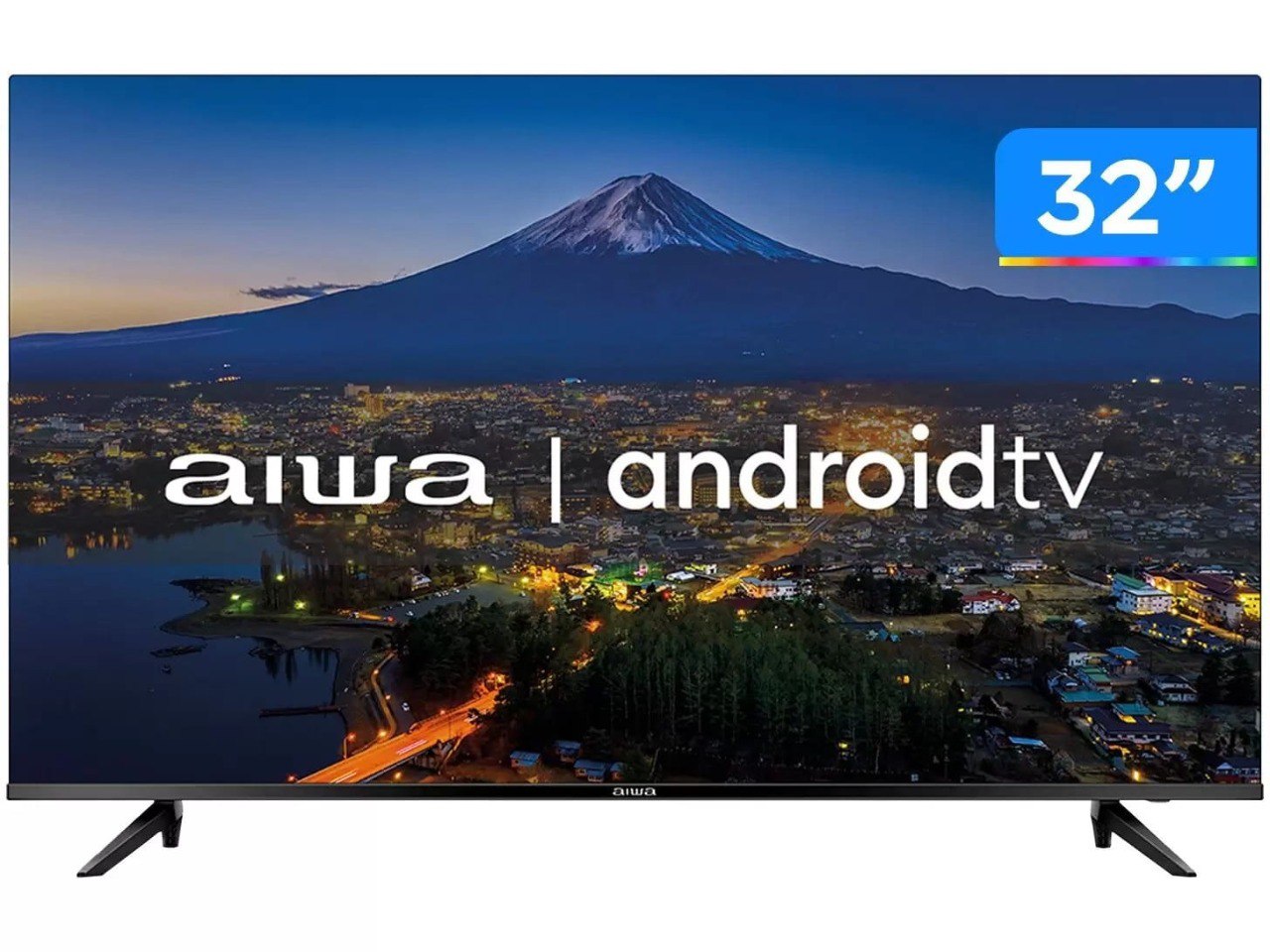Smart TV 32” HD D-LED AIWA IPS Wi-Fi Bluetooth - Google Assistente 2 HDMI 2 USB