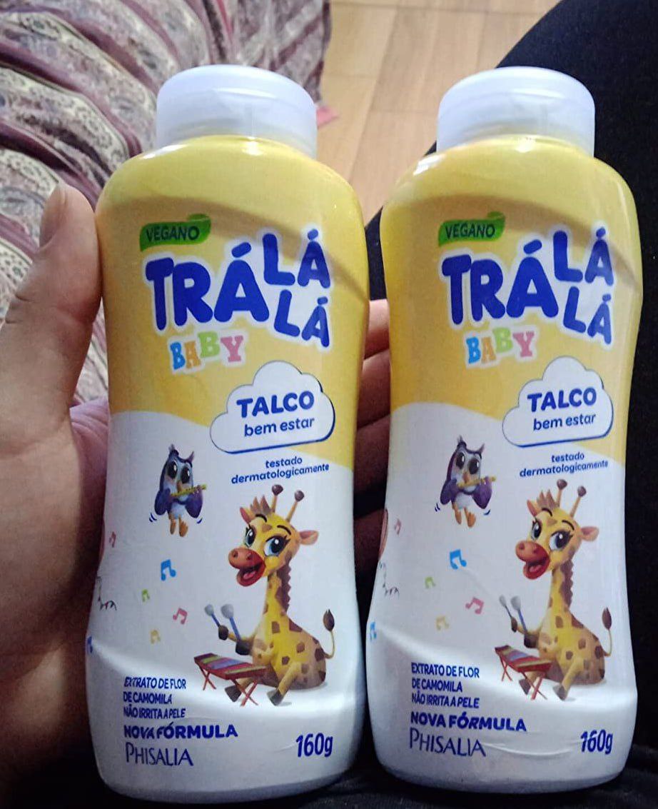 Talco Bem Estar Personagem, Trá Lá Lá Baby, Branco e Amarelo, 160 g