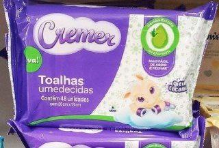 Toalhas Umedecidas Cremer, Aloe e Vera, 48 unidades
