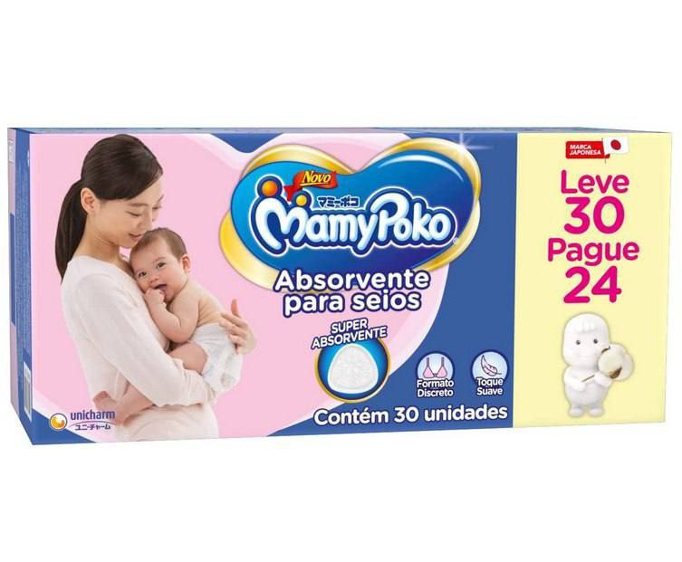 Absorvente para seios, MamyPoko, 30 unidades