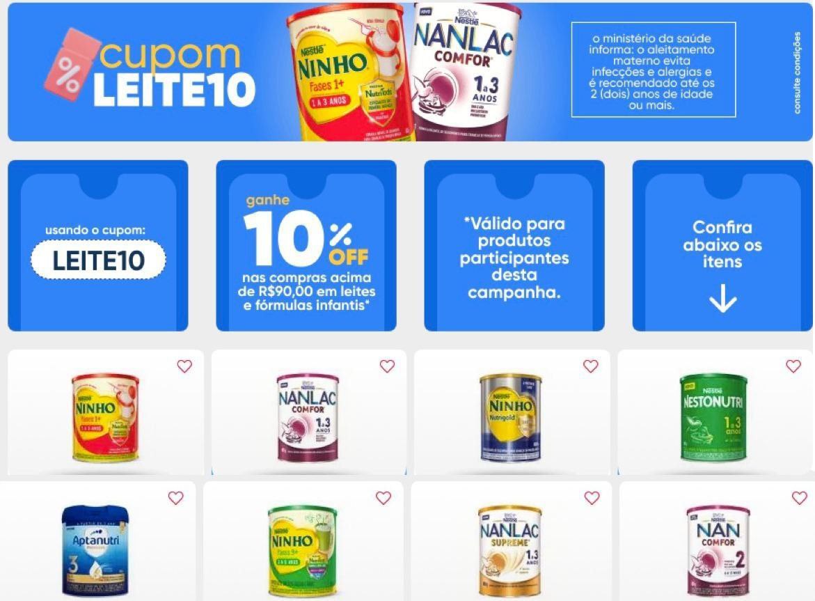 ACABA MEIA NOITE!!Fórmulas com desconto extra de 10% off em compras acima de R$90