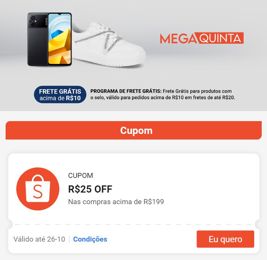 🏃🏾‍♀️🏃🏾CUPOM SHOPEE🟠