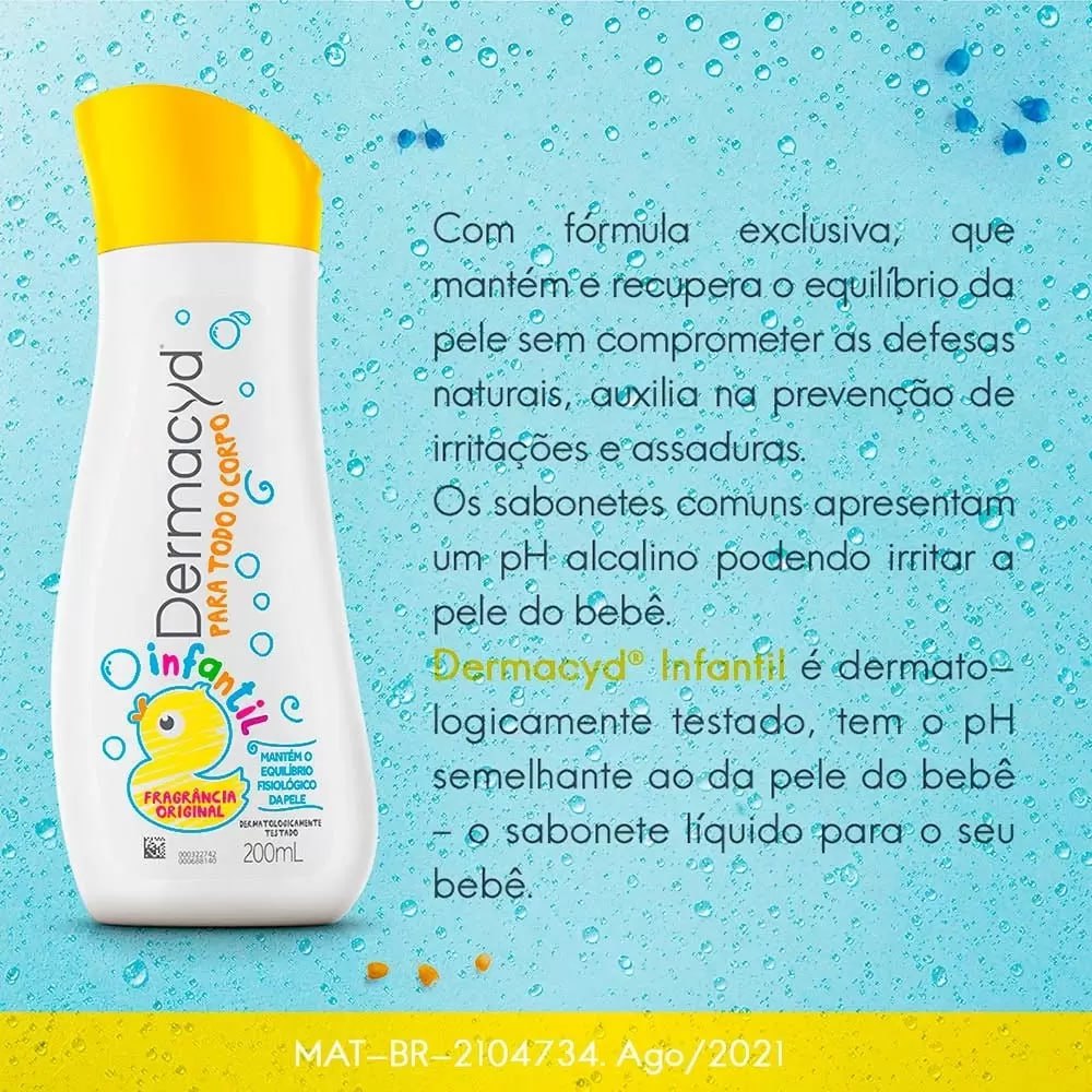Dermacyd Sabonete líquido infantil Para Todo o Corpo, 200 ml