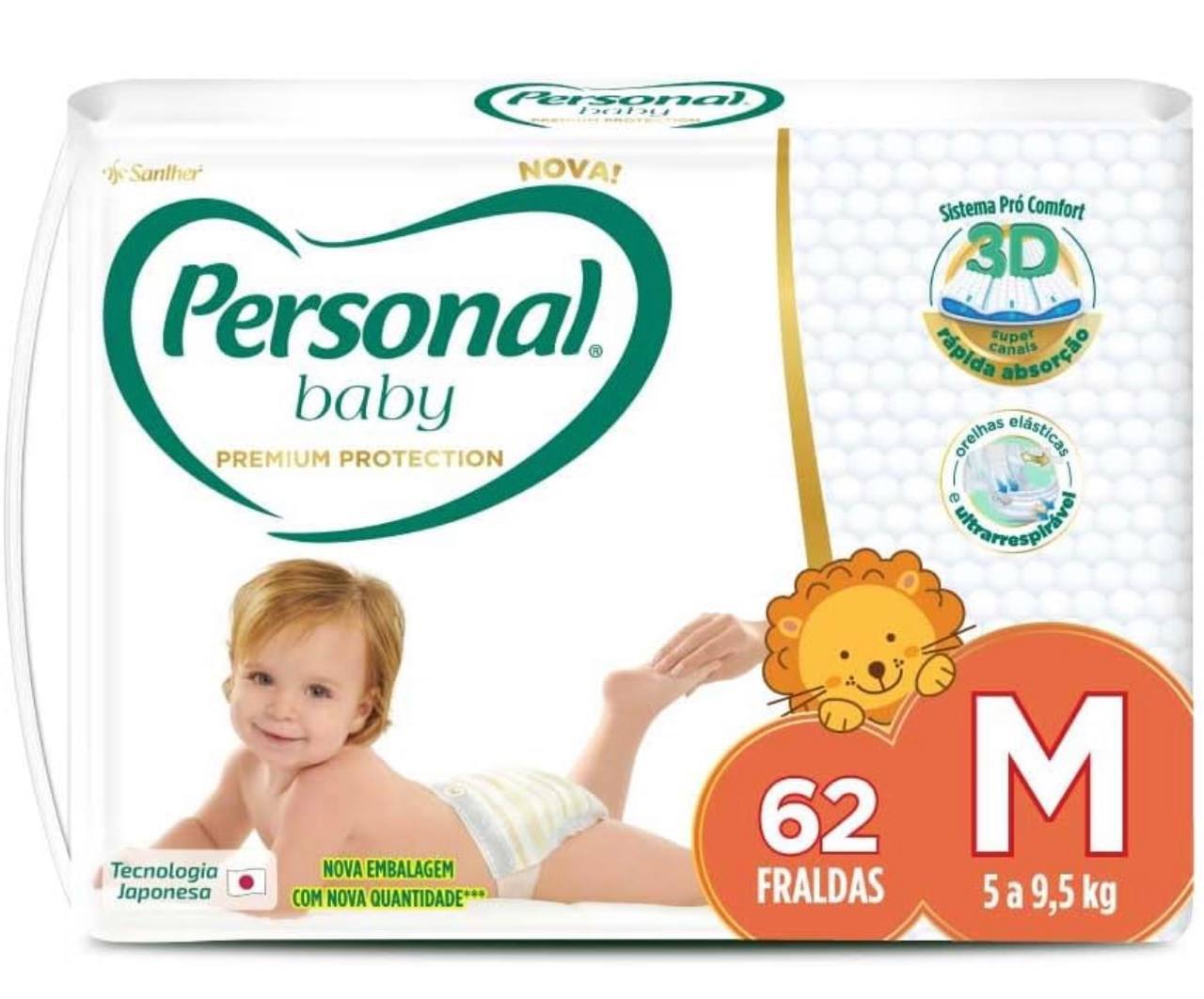 Fralda Baby Premium Protection Personal - M com 62