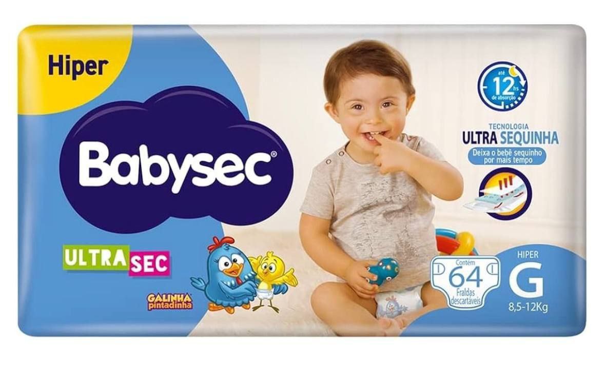 Fralda Babysec Galinha Pintadinha Ultrasec G 64 Unids