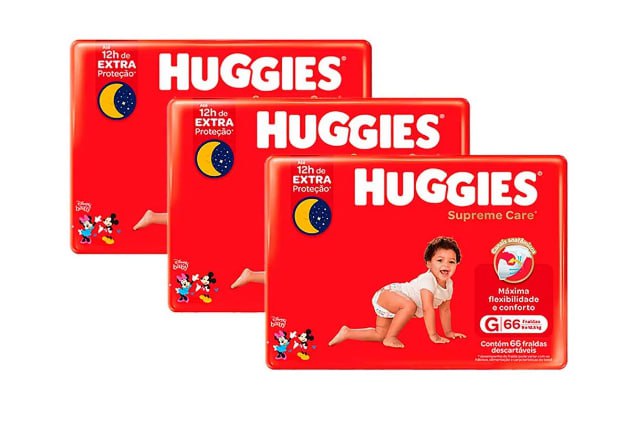 Fralda Descartável Infantil Huggies Supreme Care G 198 Unidades