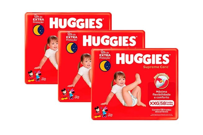 Fralda Descartável Infantil Huggies Supreme Care XXG 174 Unidades