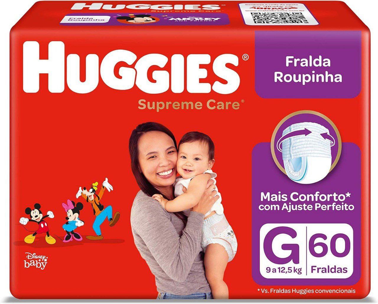 Fralda Huggies Supreme Care Roupinha G 60 unidades