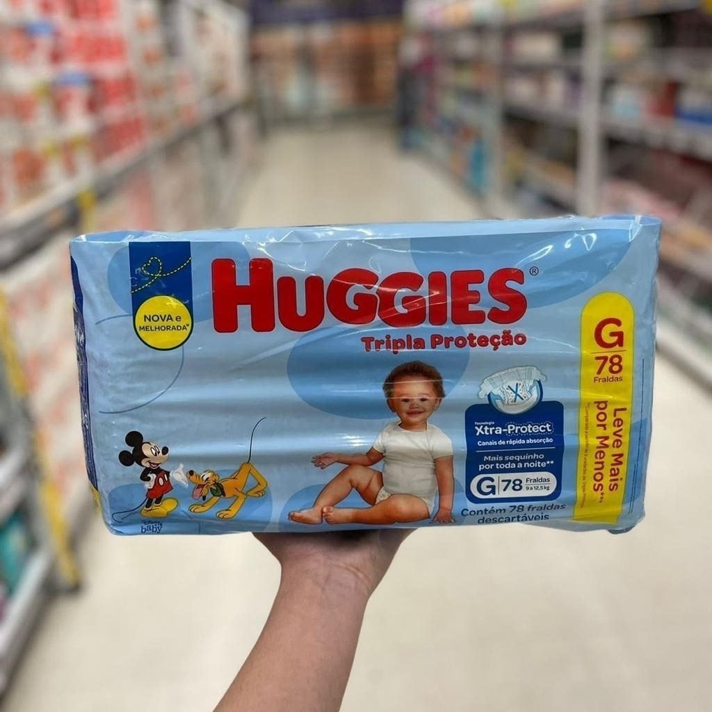 Fralda Huggies Tripla Proteção G 78 unidades