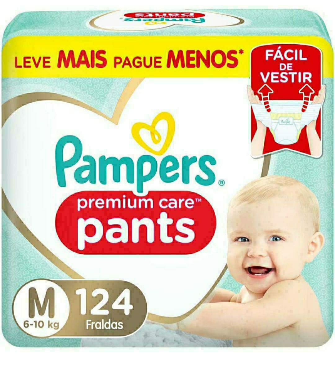 Fralda Pampers Pants Premium Care M 124 Unidades Em Promoção No Mamãe