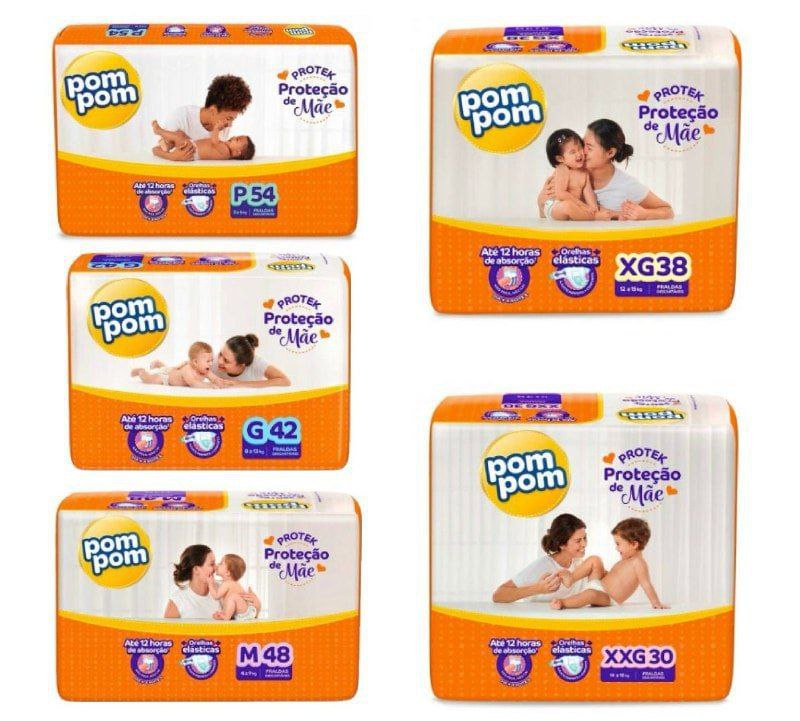 Fralda Pom Pom Derma Protek (Embalagem Pode Variar)
