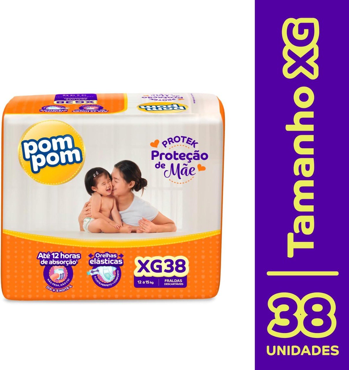 Fralda Pom Pom Derma Protek Mega XG 38 Unidades