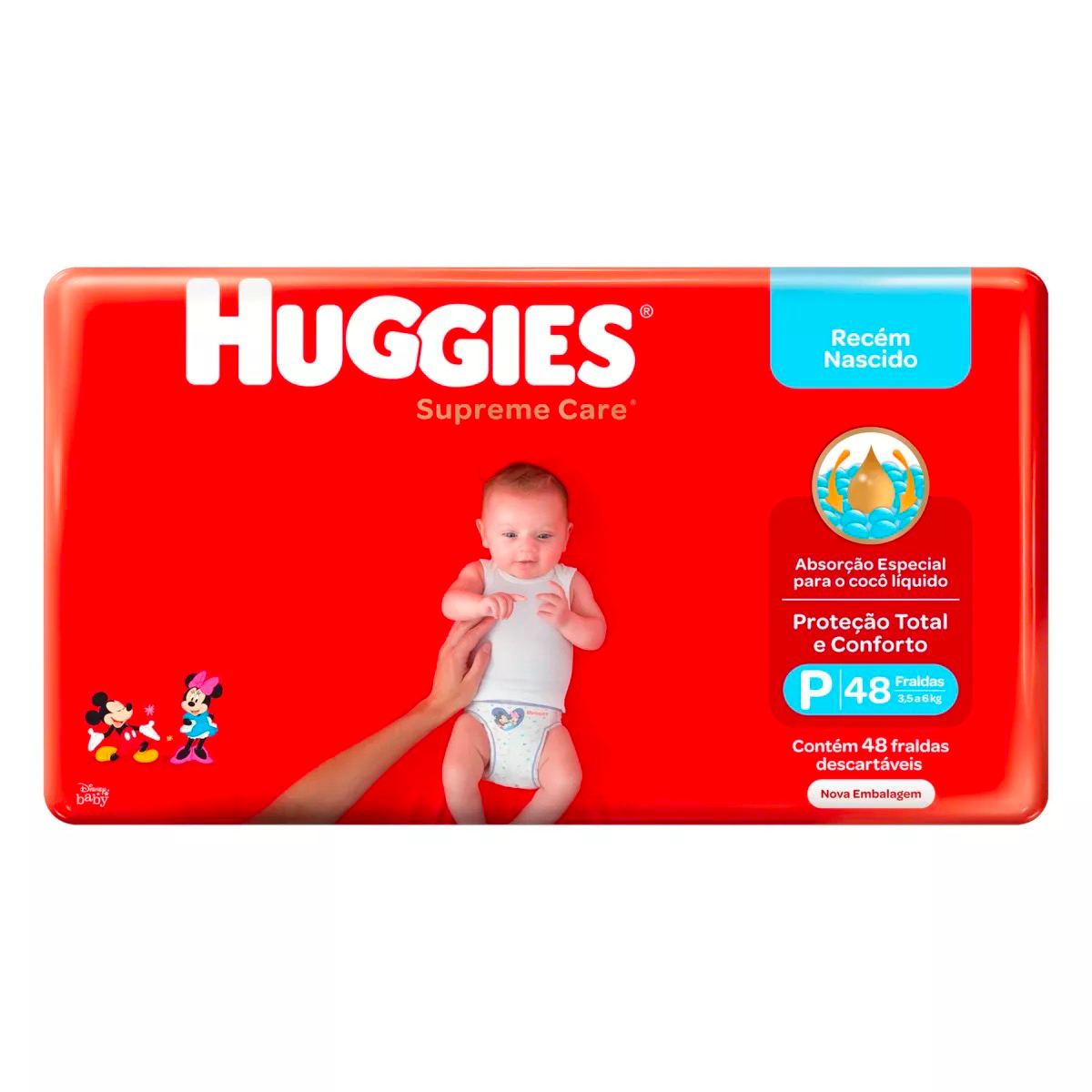 Fraldas Huggies Supreme Care Recém-Nascido P com 48