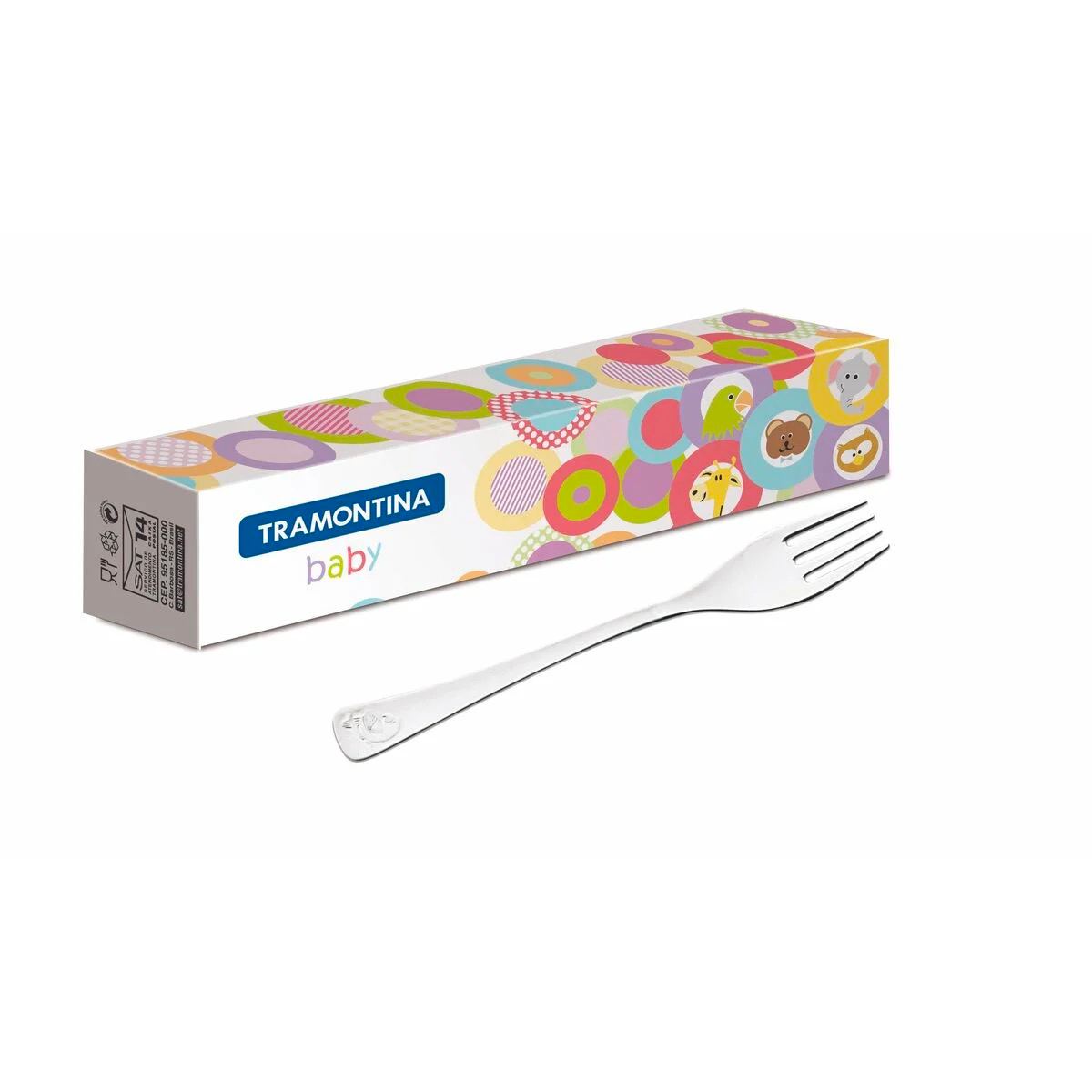 Garfo Infantil Tramontina Baby Friends em Aço Inox