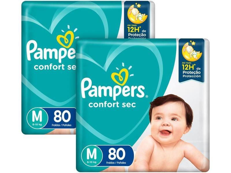 Kit Fraldas Pampers Confort Sec Tam. M 6 a 10kg