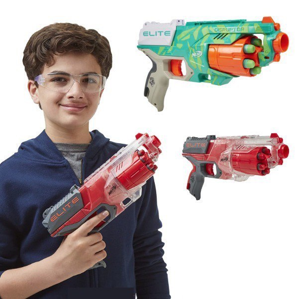 Lança Dardos Nerf Elite Disruptor , com Tambor Giratório para 6 Dardos - F2532 - Hasbro - Exclusivo Amazon