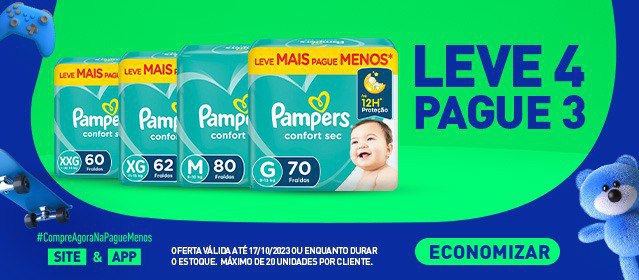LEVE 4 PAGUE 3 PAMPERS! 🤩