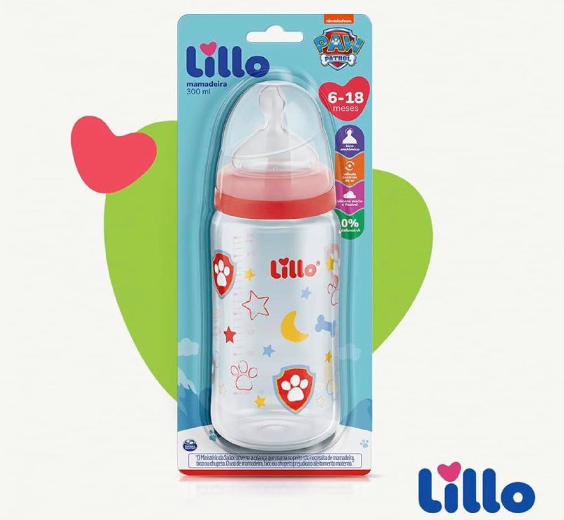 Mamadeira Patrulha Canina Bico Silicone 6m+ Neutra - Lillo