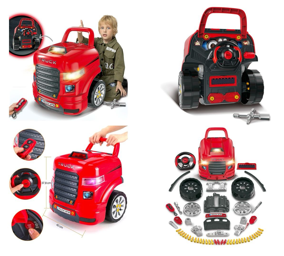 Mega Motor Truck Brinquedo Infantil Oficina De Motor Monta e Desmonta