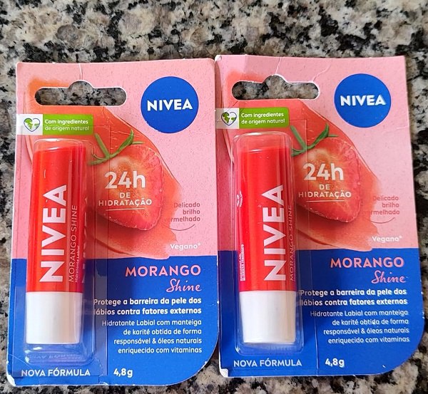 NIVEA Hidratante Labial Morango Shine - 4,8g