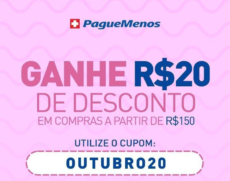Novo cupom liberado na Pague Menos. Poucos cupons disponíveis!